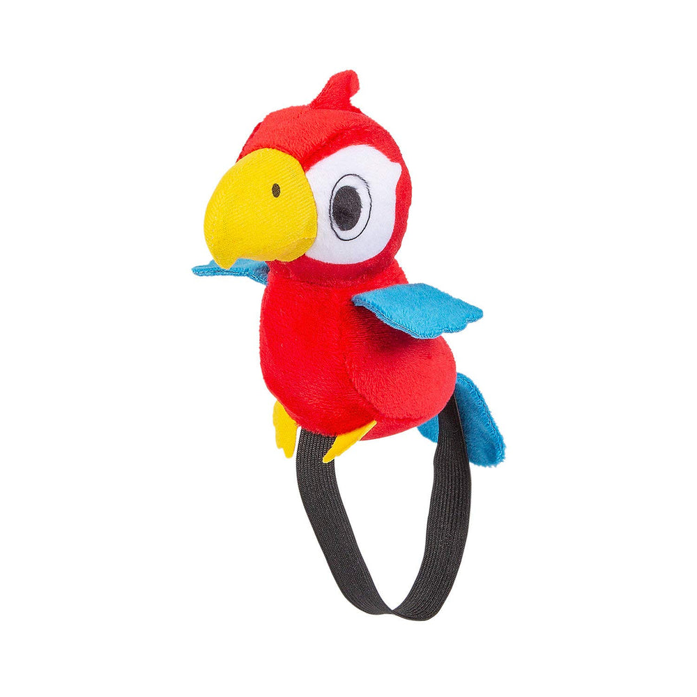 Fun Express stuffed parrot on shoulder enhances kid pirate costumes.