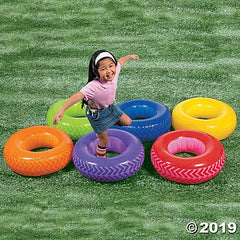 Fun Express tires provide versatile indoor-outdoor play for classrooms and parties.
