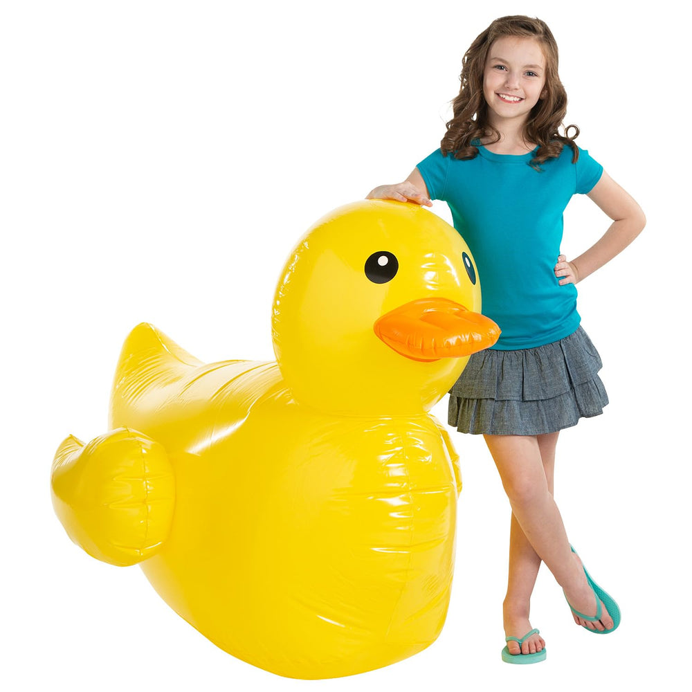 Fun Express yellow duck decoration for birthdays, ideal for playful photo moments.