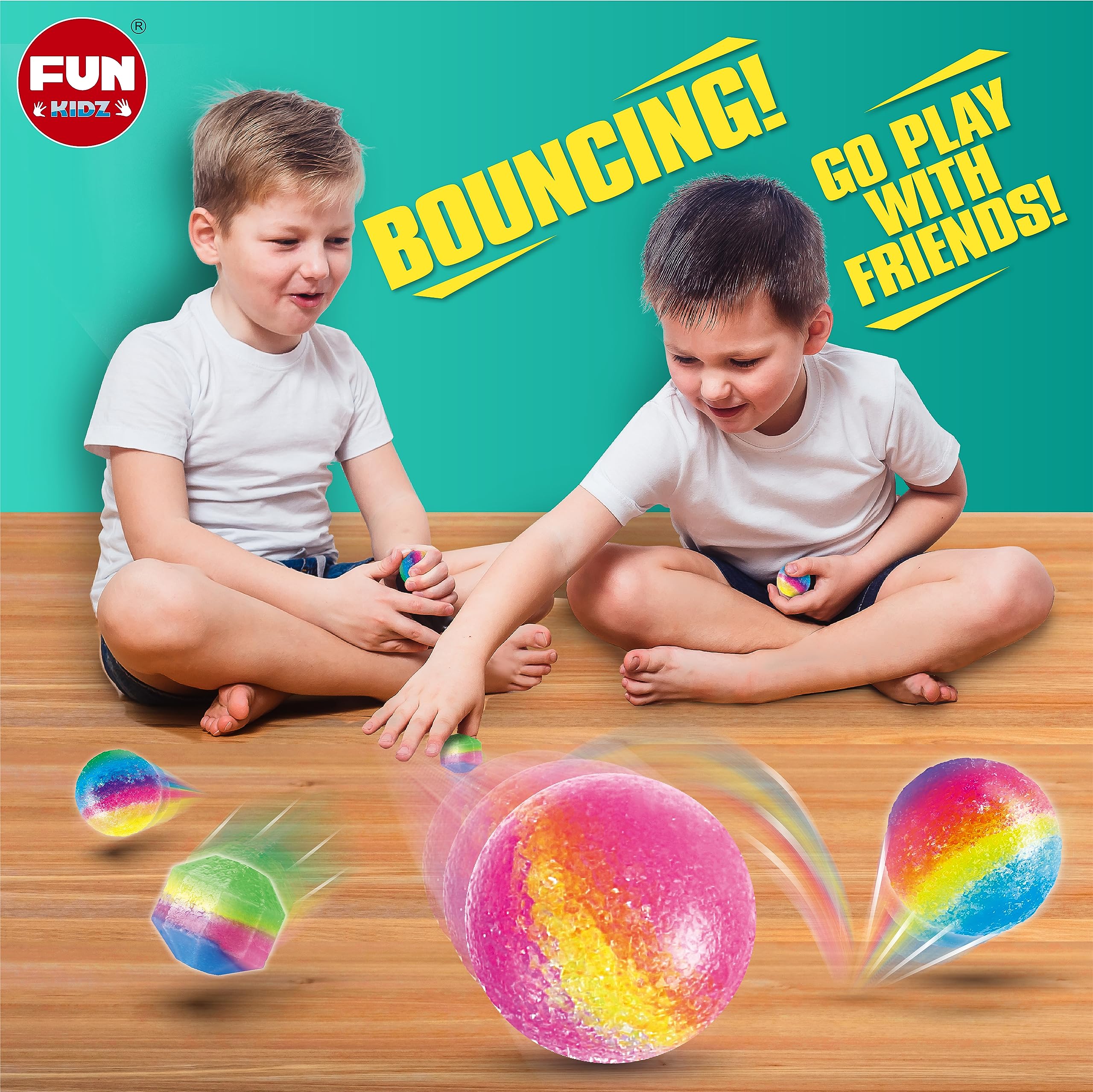 FUN KIDZ Big Bouncy Ball Kit – four shape models show kids how balls form