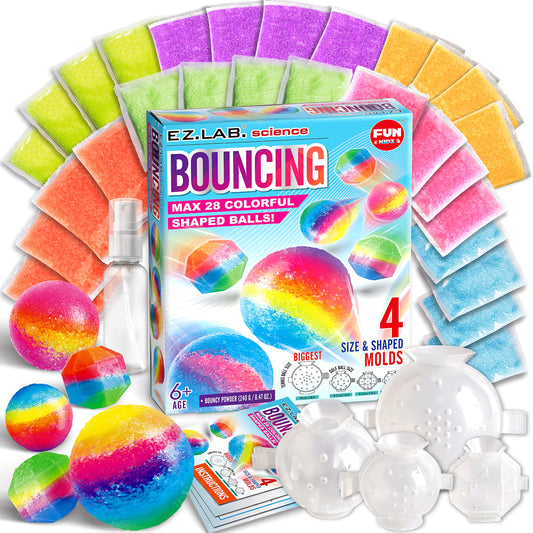 FUN KIDZ Big Bouncy Ball Kit – powder container ready for DIY color mixing and play