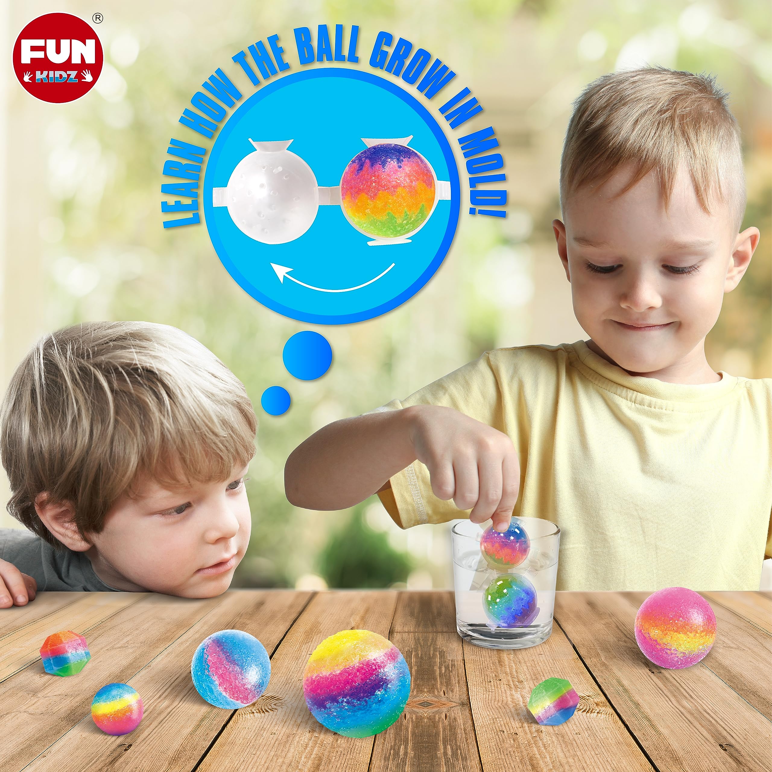 FUN KIDZ Big Bouncy Ball Kit – transparent ball model lets color layers stay visible