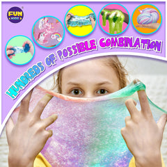 FUN KIDZ glitter slime bottle adds sparkle for colorful crafting sessions.