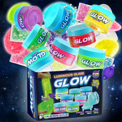 FUN KIDZ green glow slime bottle glows after sun exposure for bright play