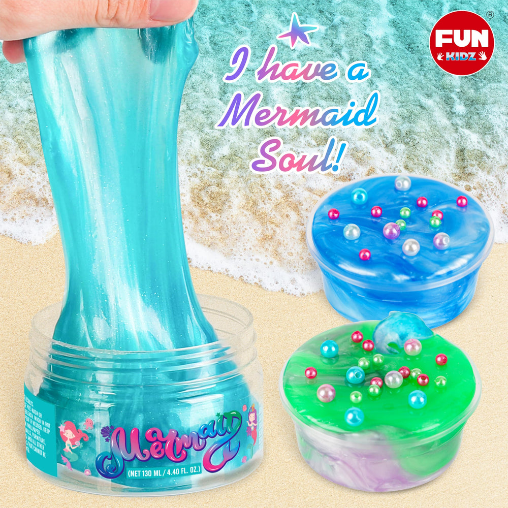 Mermaid tail craft jar idea with shimmering slime from FunKidz