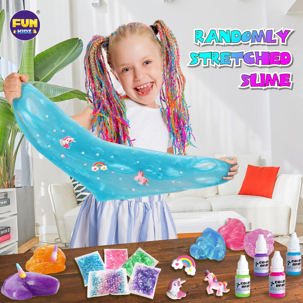 FUN KIDZ slime activator bottle helps achieve stretch without fuss.