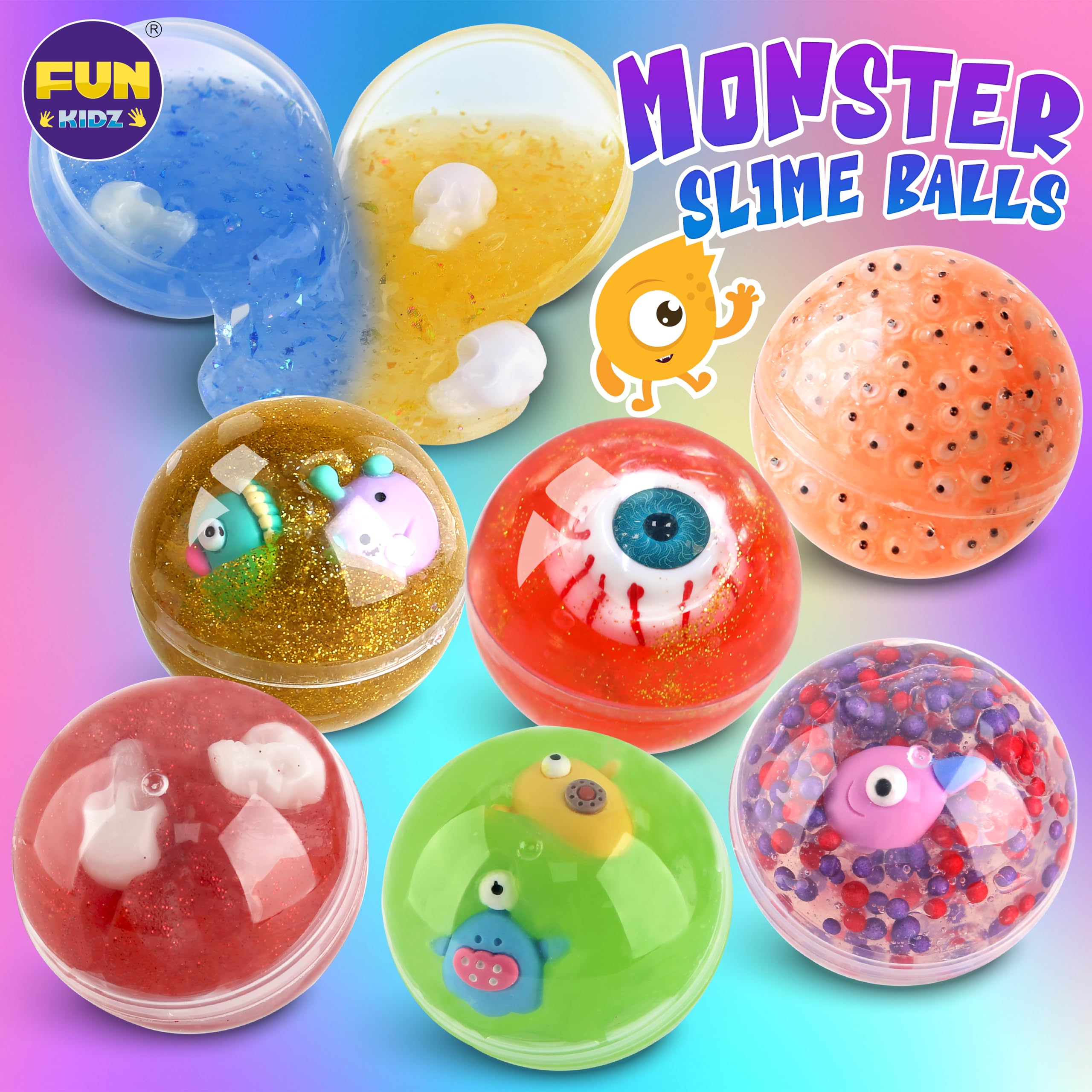 FUN KIDZ slime ball storage containers keep slime tidy and ready for play