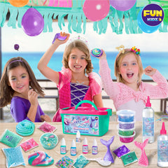 FunKidz Mermaid Slime Kit mermaid charms inspire decorative slime experiments.
