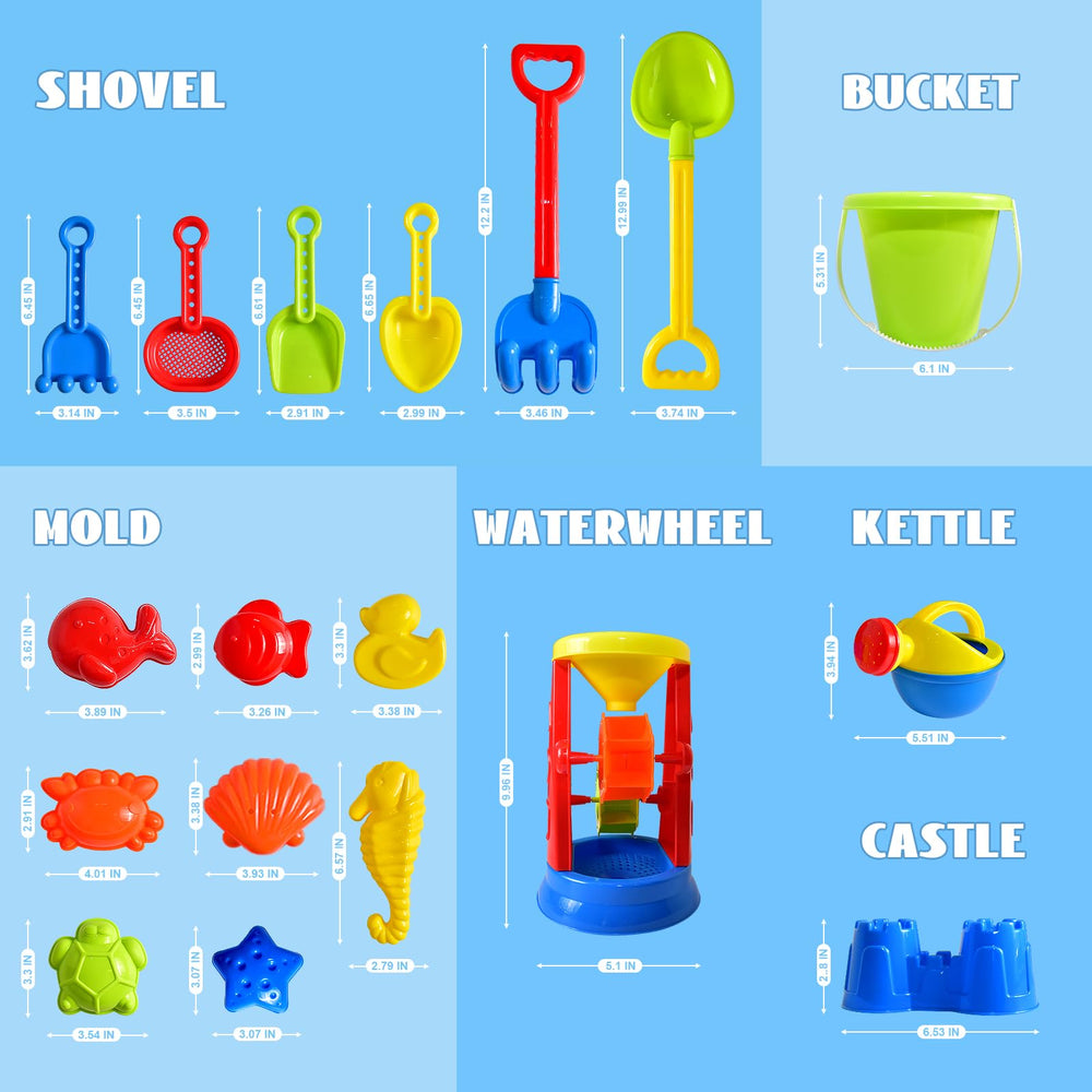 FUN LITTLE TOYS Beach Tool Kit supports versatile beach and sand experiments