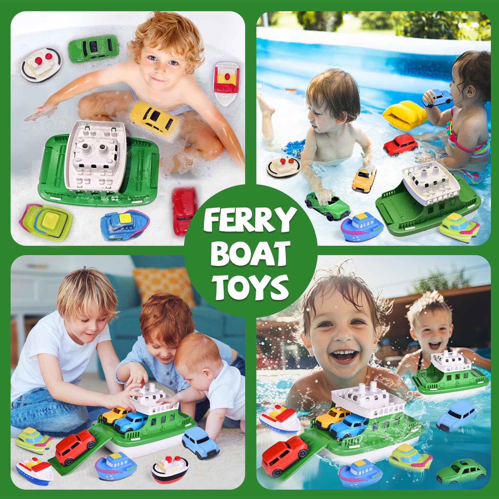 Fun Little Toys boat squirters 4-pack invites water squirting fun.