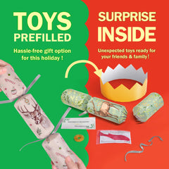 FUN LITTLE TOYS Christmas cracker with party hat inside, festive headwear.