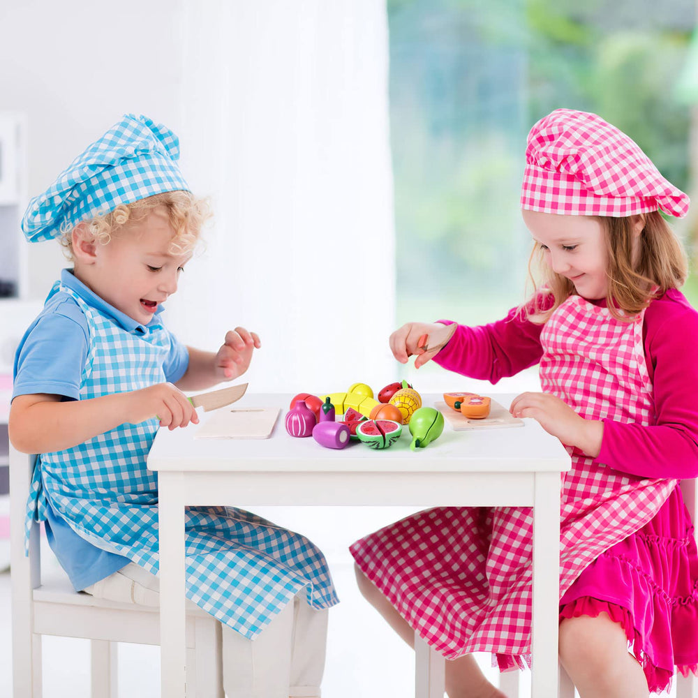 FUN LITTLE TOYS wooden cutting knives for safe, realistic pretend cooking.