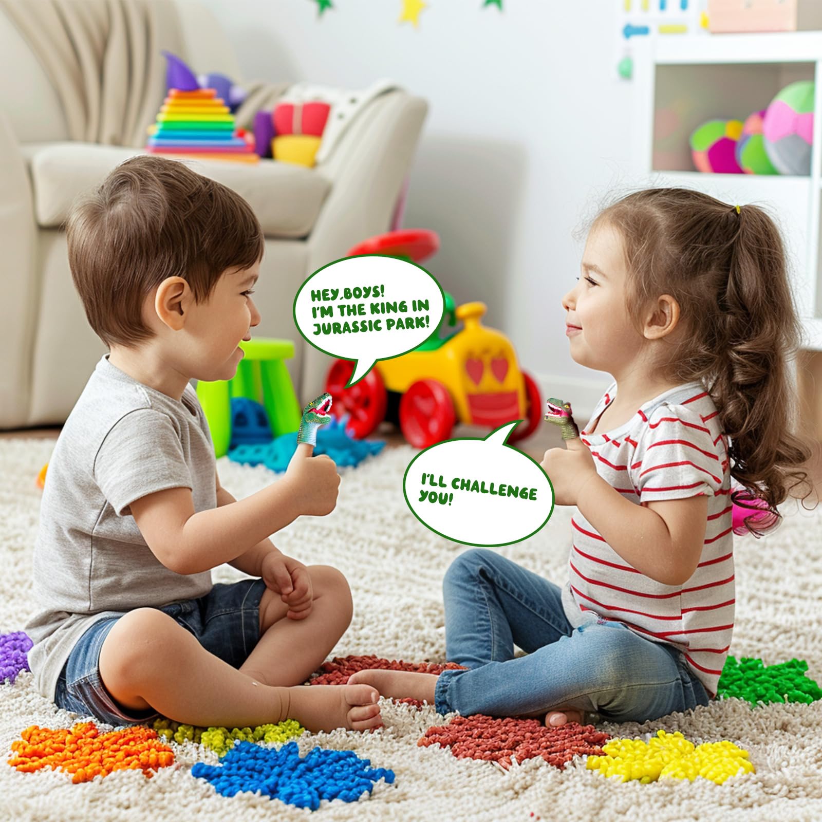 Fun Little Toys Allosaurus puppet fuels dramatic dinosaur scenes in playtime