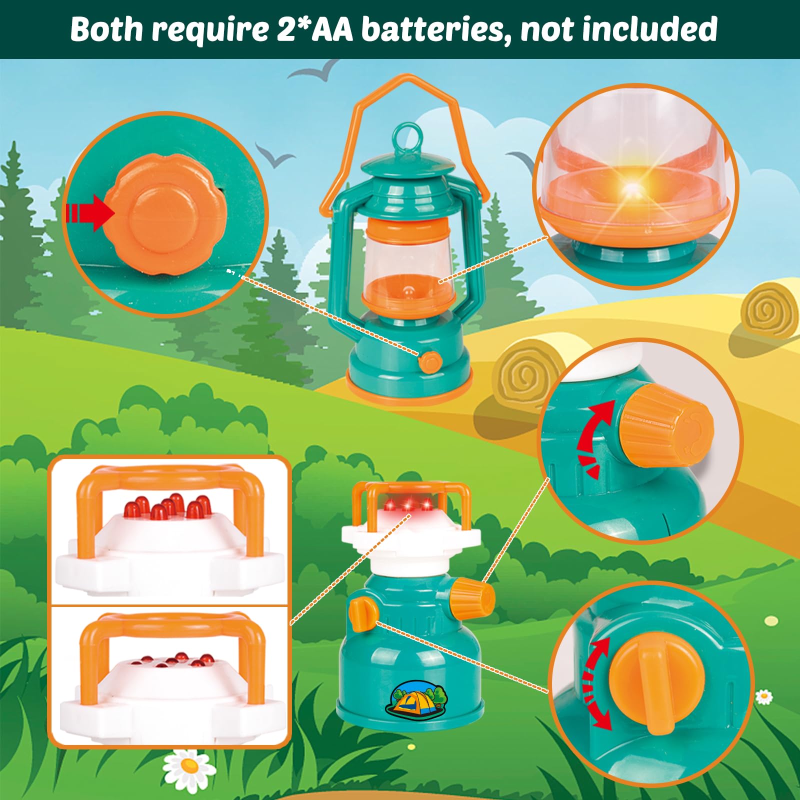 FUN LITTLE TOYS drawstring bag keeps camping gear organized for easy cleanup.
