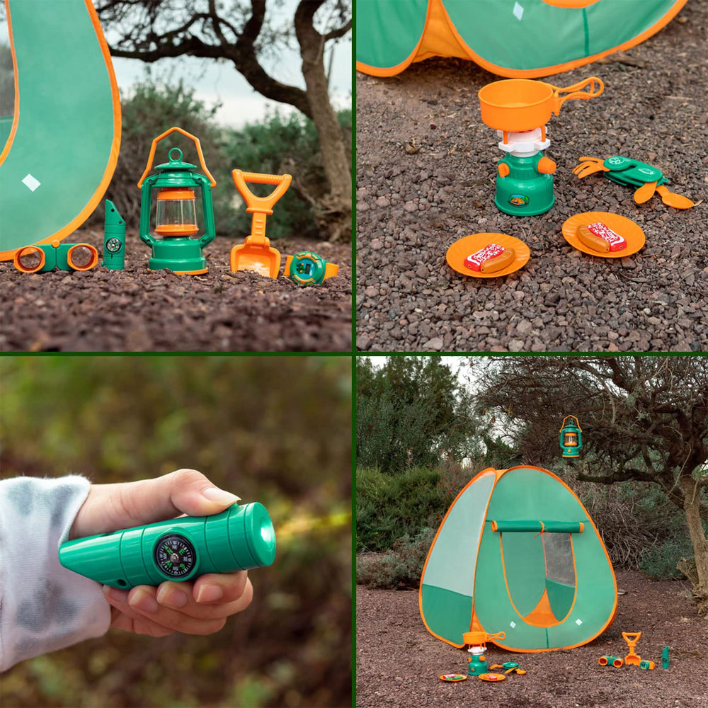 FUN LITTLE TOYS oil lamp glows bright, enhancing nighttime pretend play.