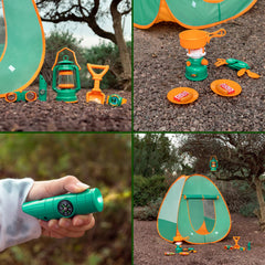 FUN LITTLE TOYS oil lamp glows bright, enhancing nighttime pretend play.