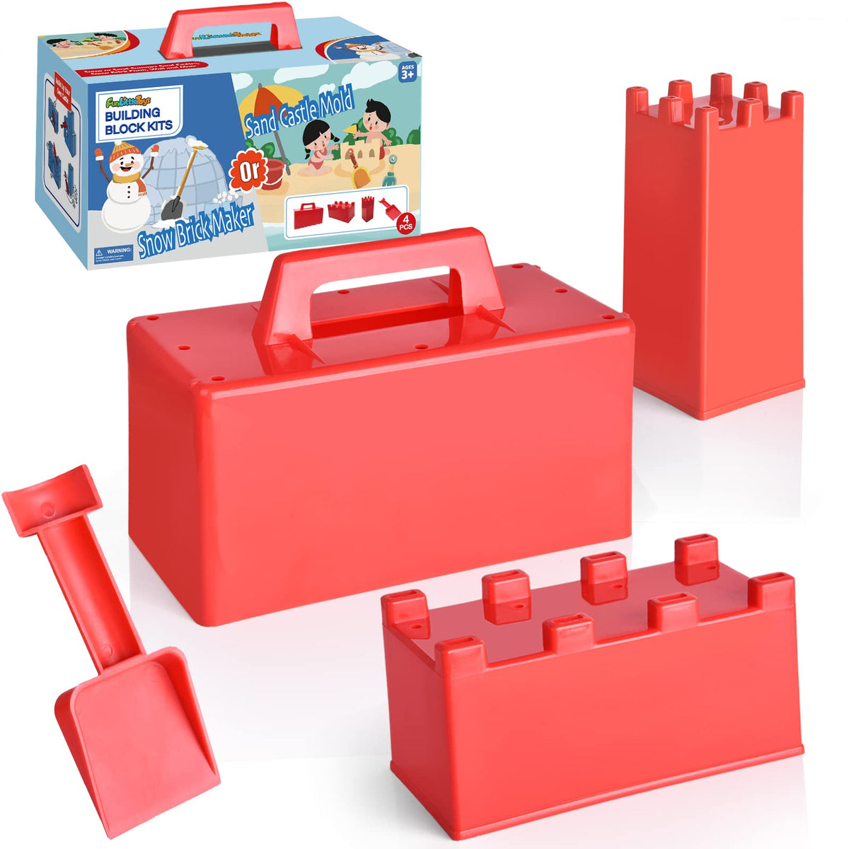 FUN LITTLE TOYS snow fort building block set for creative outdoor construction