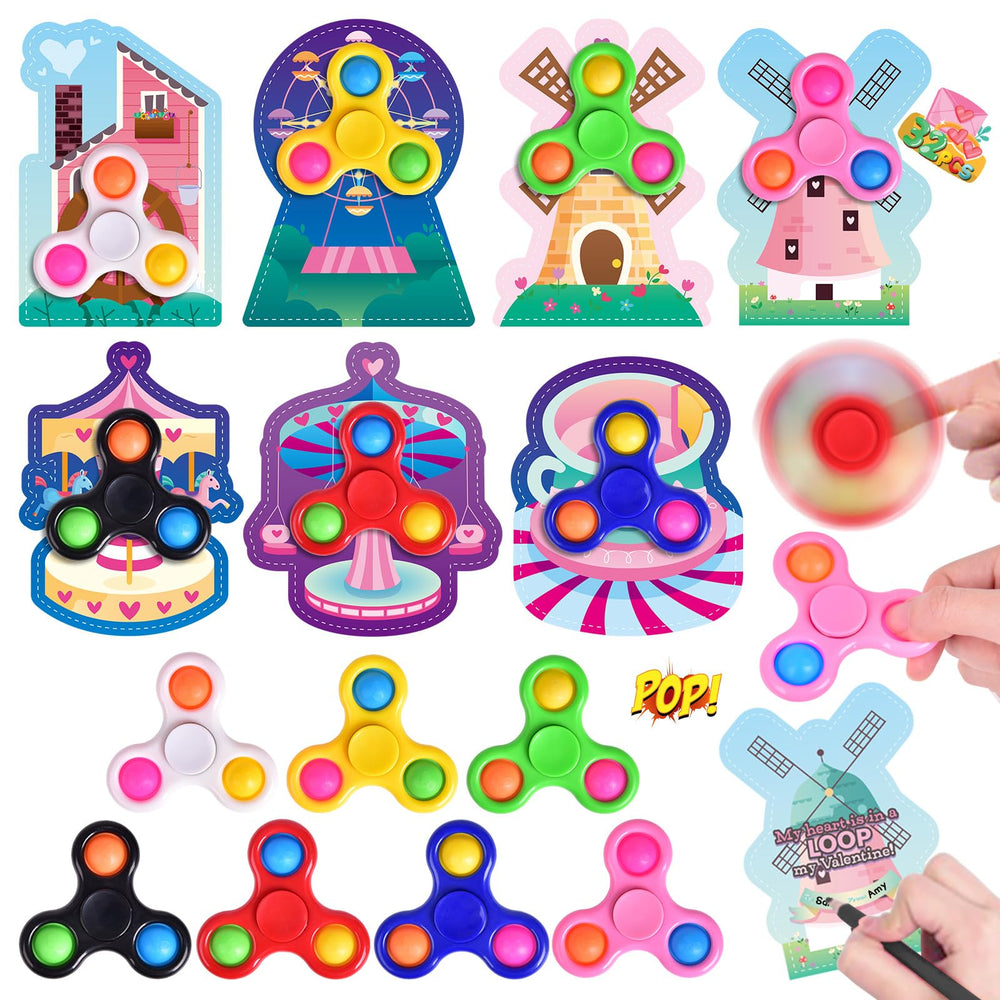 Fun Little Toys valentines 32-pack spinner for classroom exchange