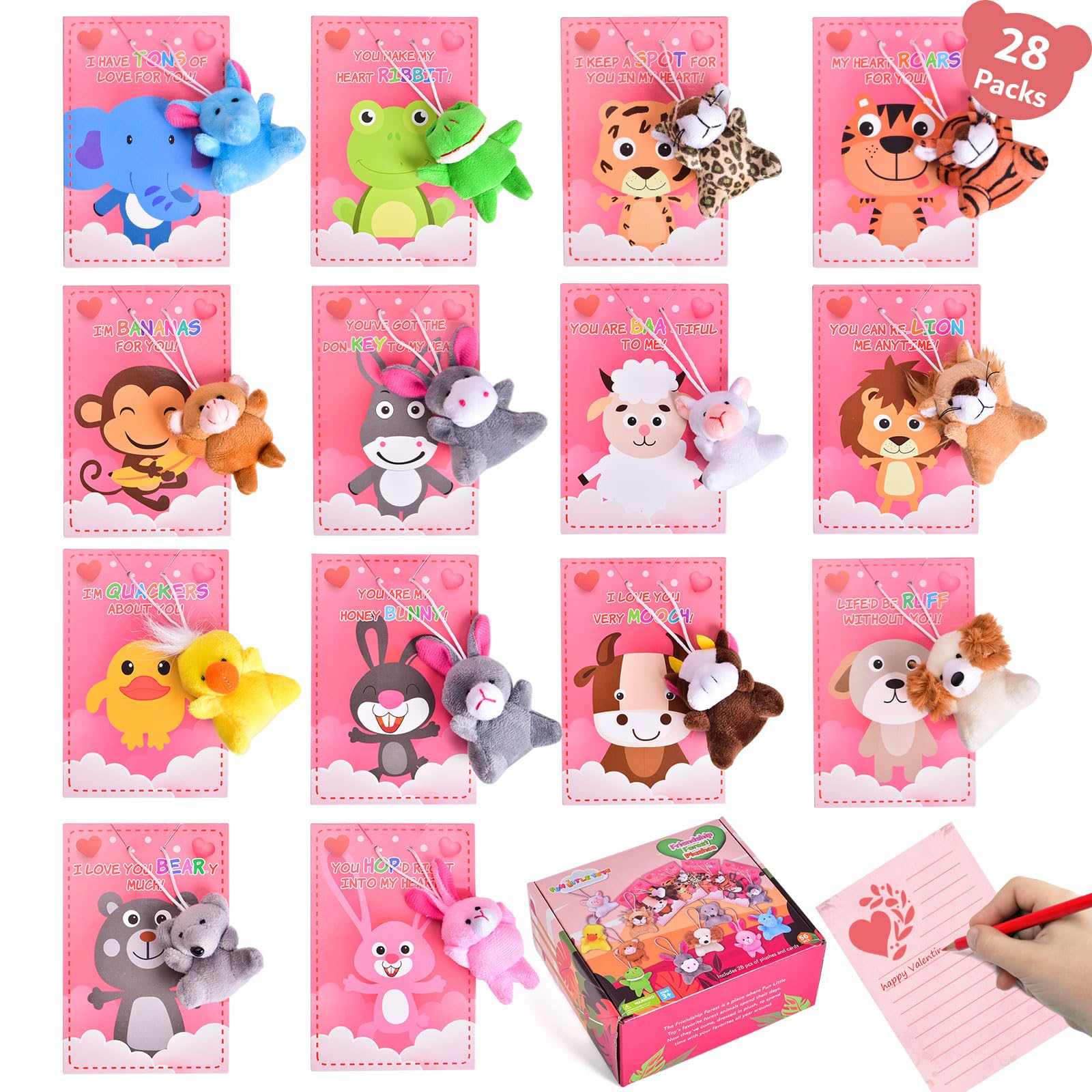 FUN LITTLE TOYS elephant plush with card for classroom swaps and keepsakes.