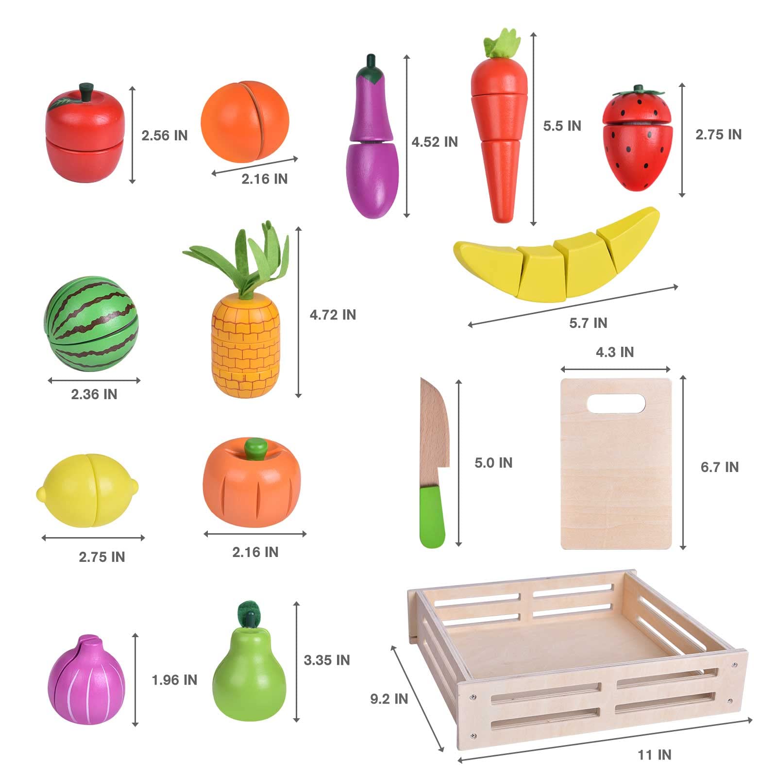 FUN LITTLE TOYS wooden apple to spark imaginative play.