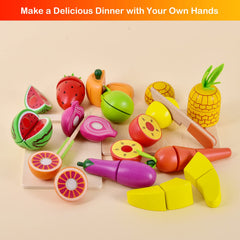 FUN LITTLE TOYS wooden carrot supports slicing pretend play.