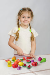 FUN LITTLE TOYS wooden eggplant for colorful pretend meals.