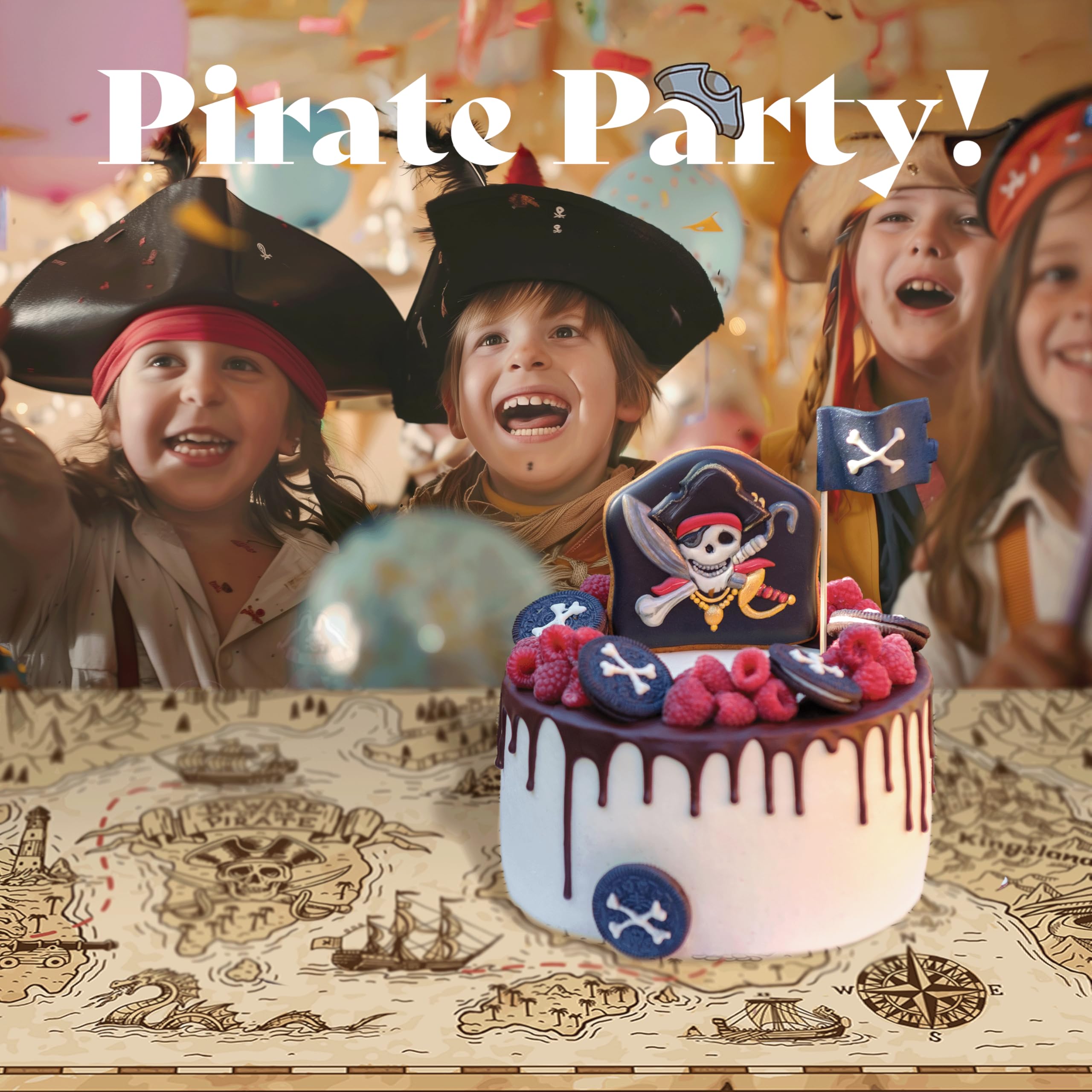FUN RACCOON pirate decor tablecloth for kids parties sparks imagination and mess-free fun