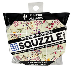 Fun Squared Games Squzzle pressed-flowers design shown in completed layout.