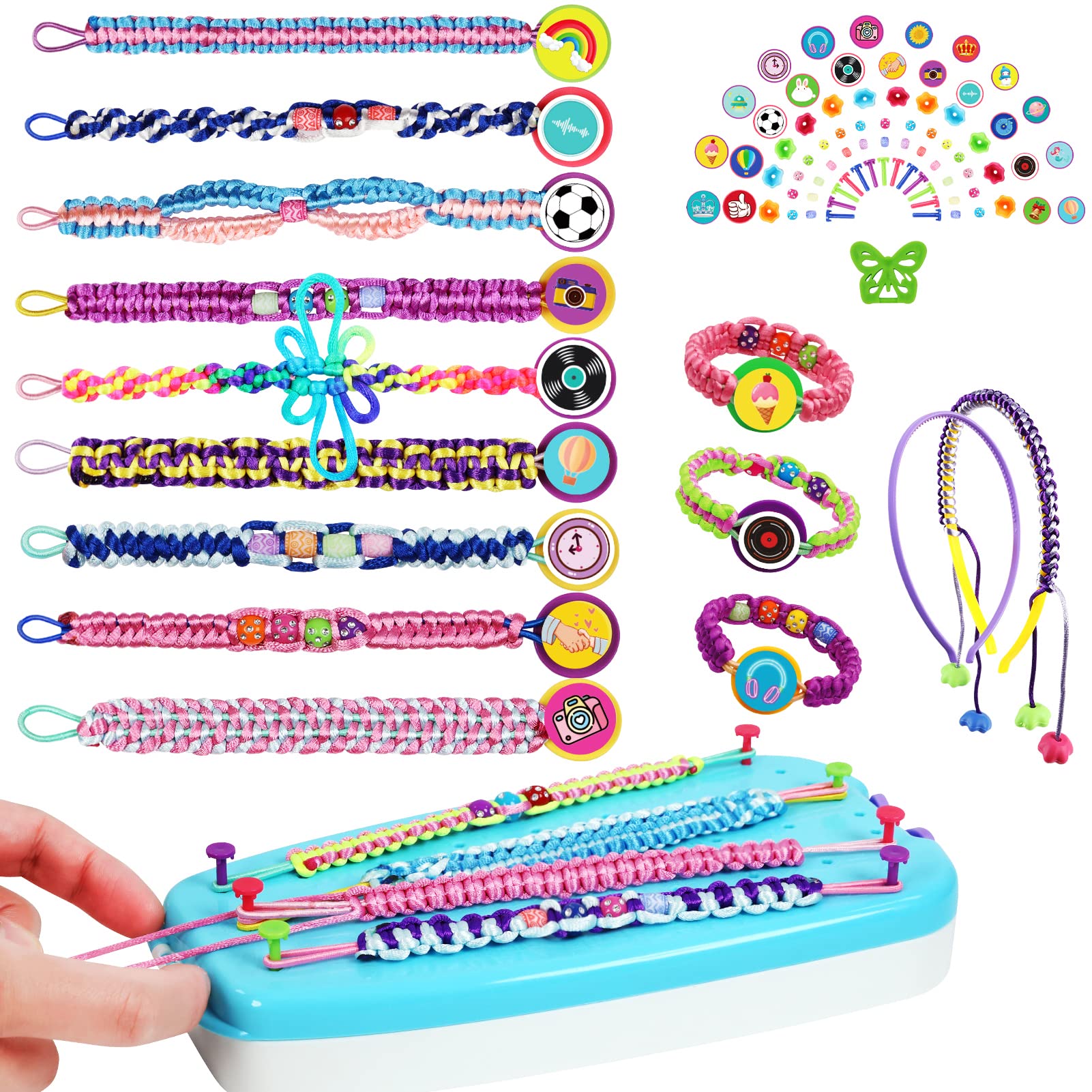 Funbud portable bracelet loom with pegs for on-the-go crafting and easy setup