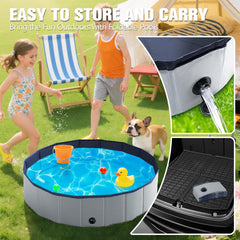 FunBy foldable dog pool easy setup no air pump required