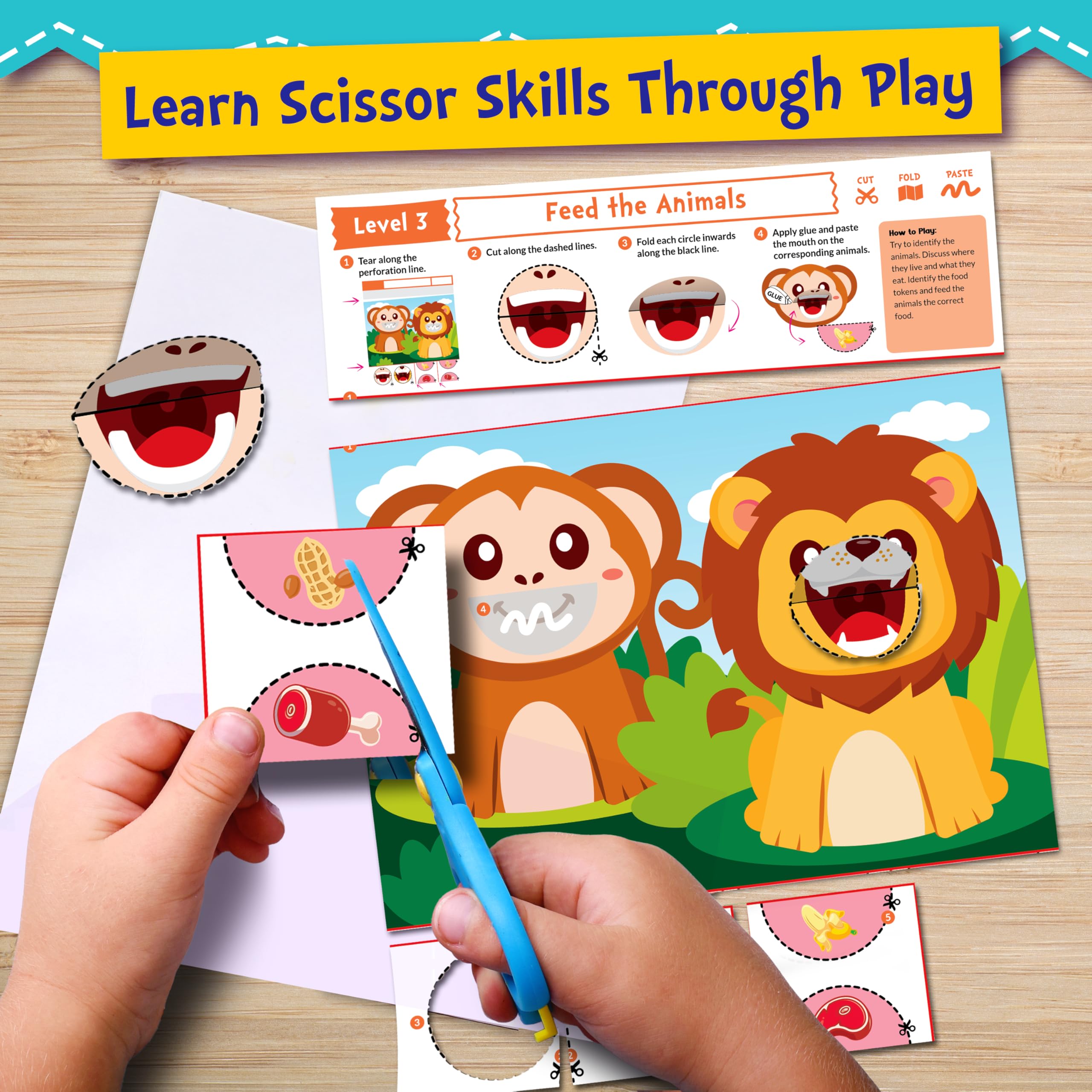 Funcils level based activities illustrating snips and fringes.