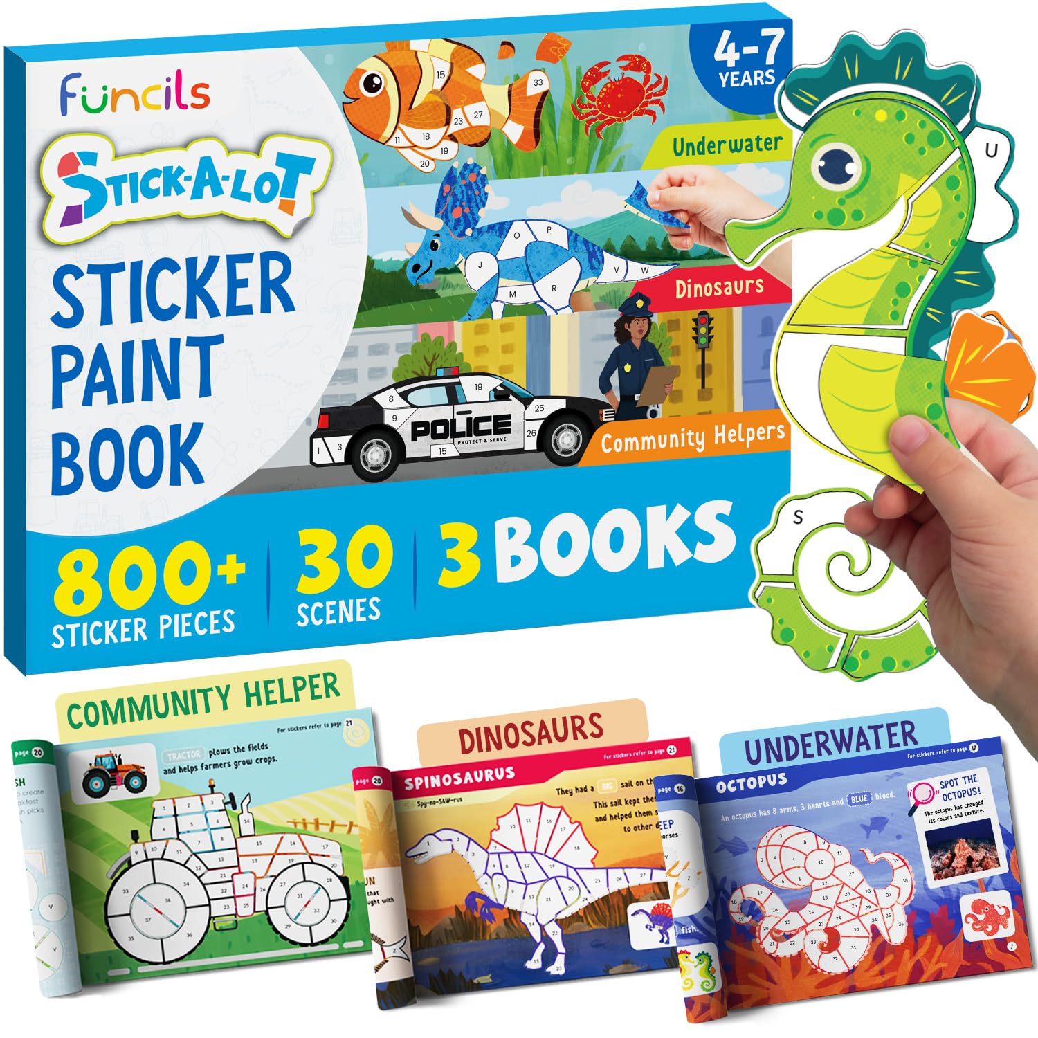 Funcils Paint by Sticker front cover showcases travel friendly art inspiration