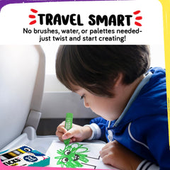 Funcils portable storage case keeps colors ready during travel.