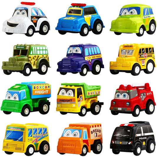 Funcorn Toys pull back car bright colors, easy for small hands