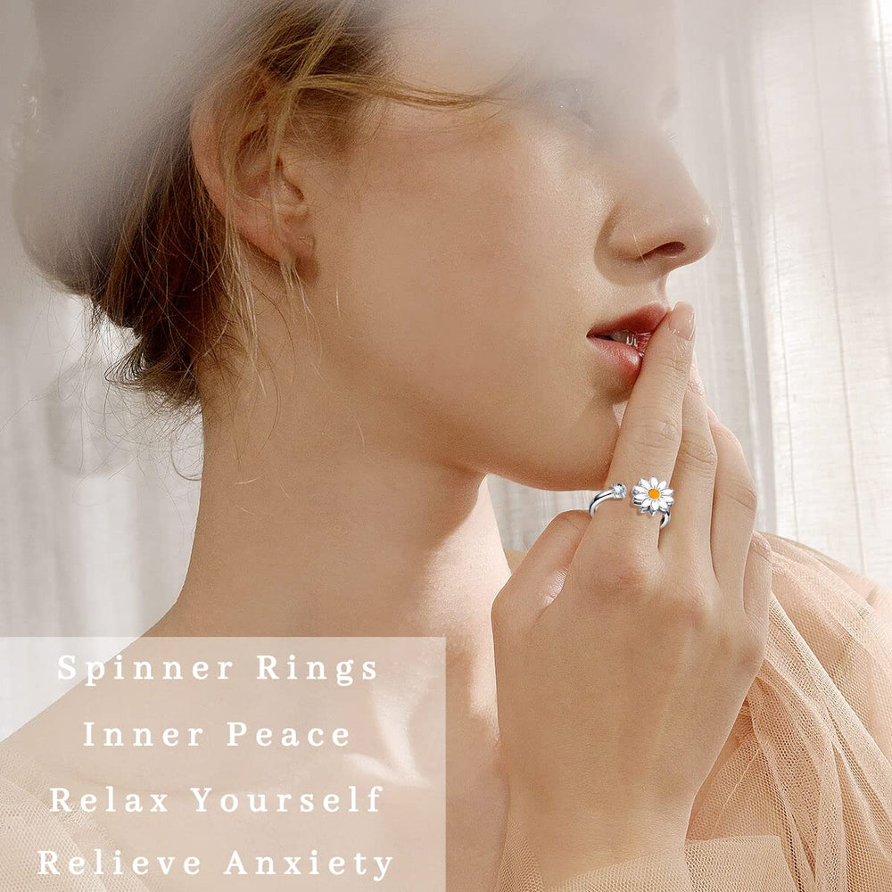 FUNEIA fidget ring moon star design for focus during tasks.