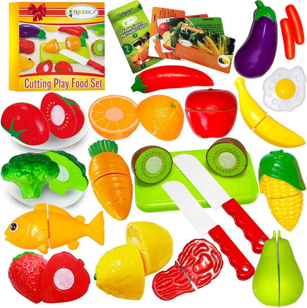 FUNERICA cuttable play food apple for safe slicing and imaginative play.