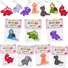 Funeta animal Valentine pop-it set for classroom gifting with 30-pack