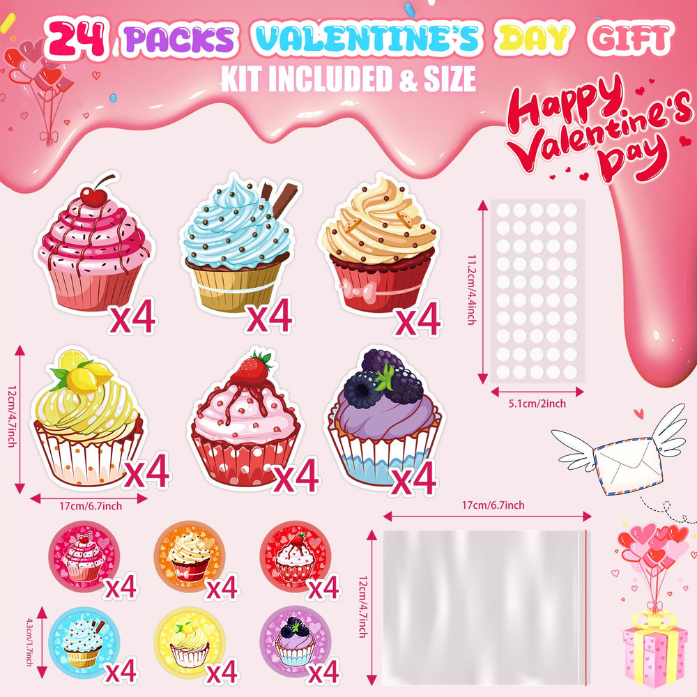 Funewest cake themed valentines cards with slime pairing for interactive exchange