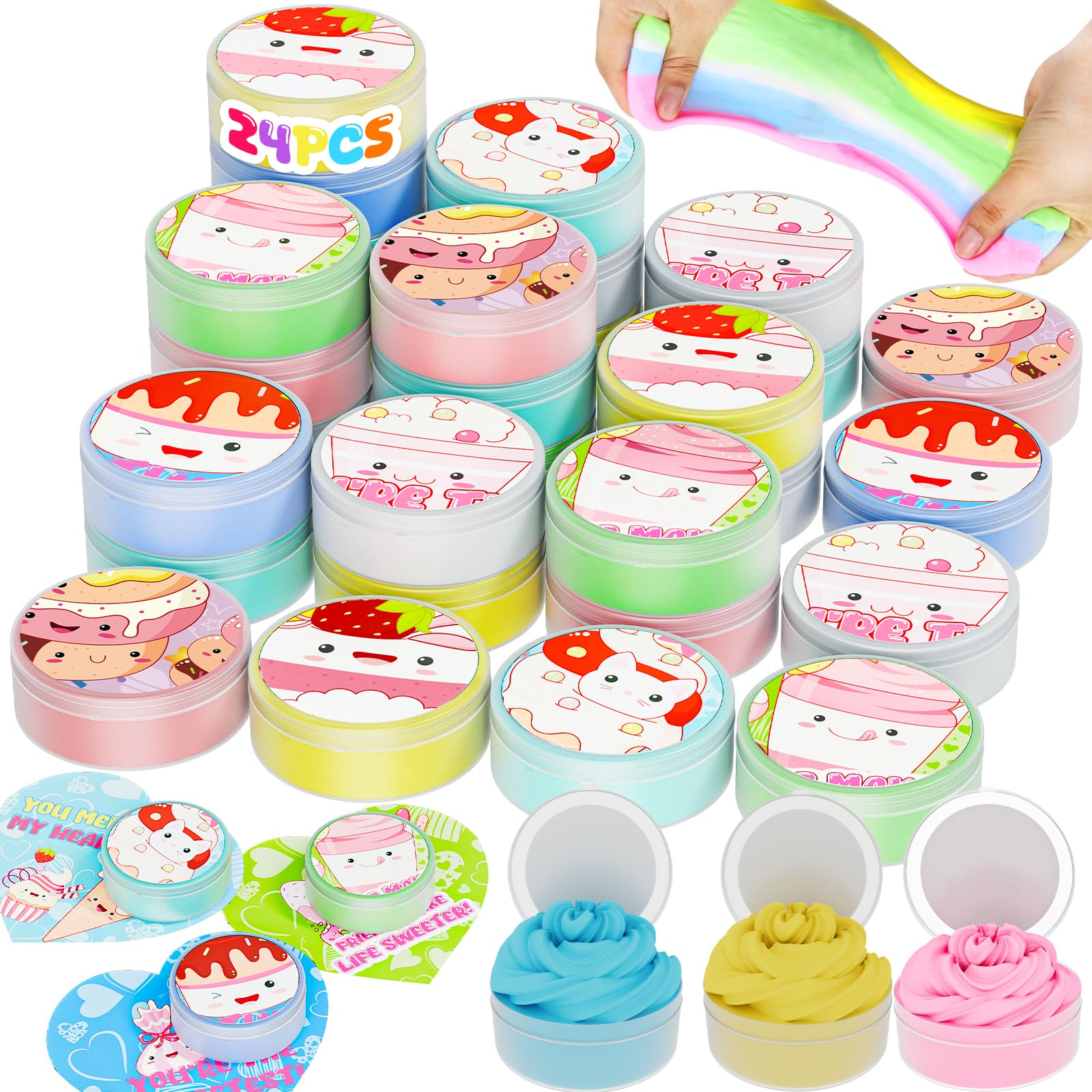 Funewest classroom exchange kit includes 24 cards and slime jars