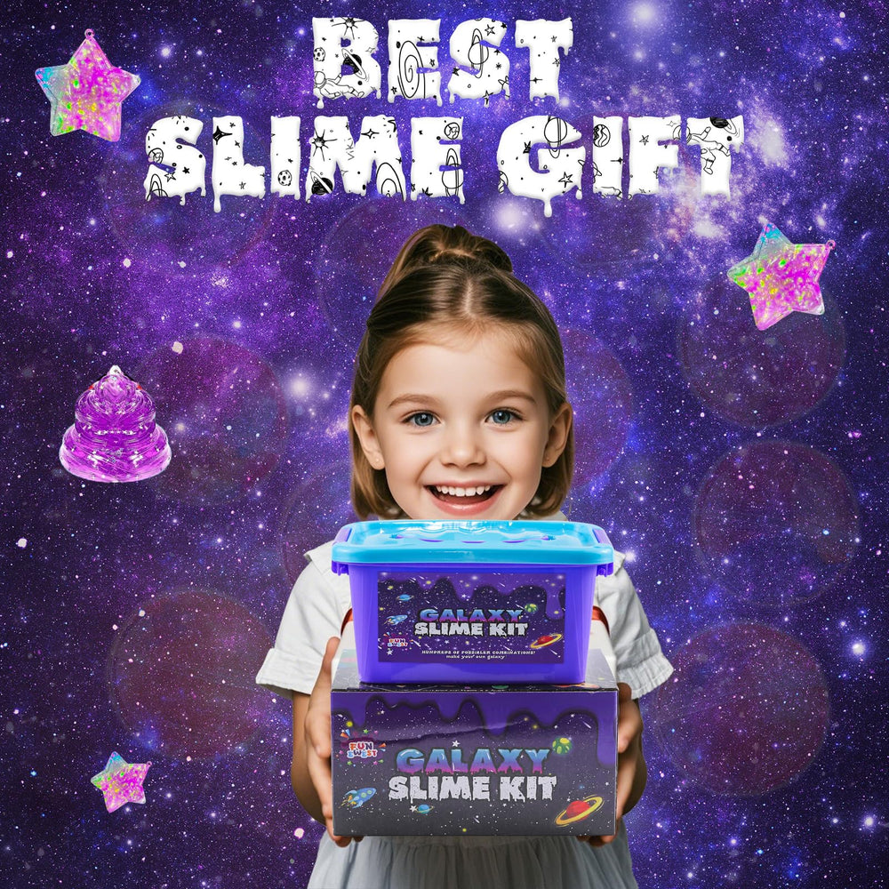 Funewest charms and beads personalize slime and display beautifully.