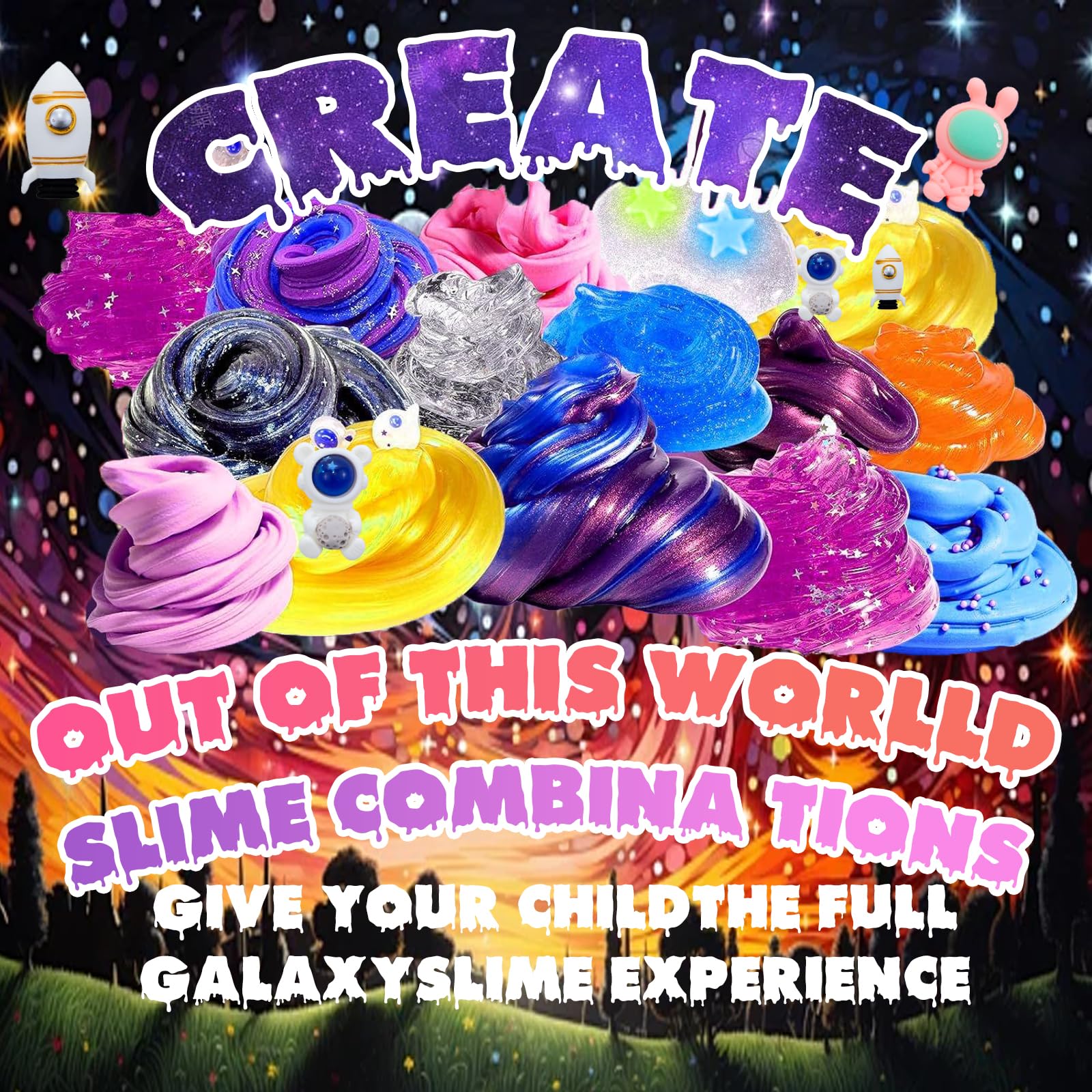Funewest glitter beads add sparkle and texture to slime creations.