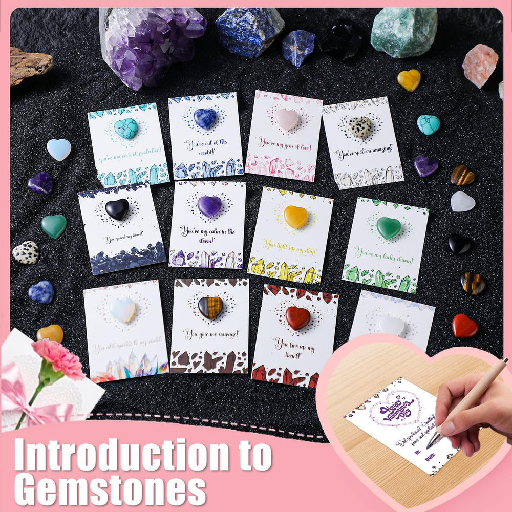 Funewest Valentine cards bundle ready to pair with crystals for classroom gifting.