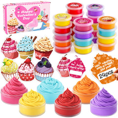 Funewest valentines butter slime pack for classroom exchanges and kid gifts