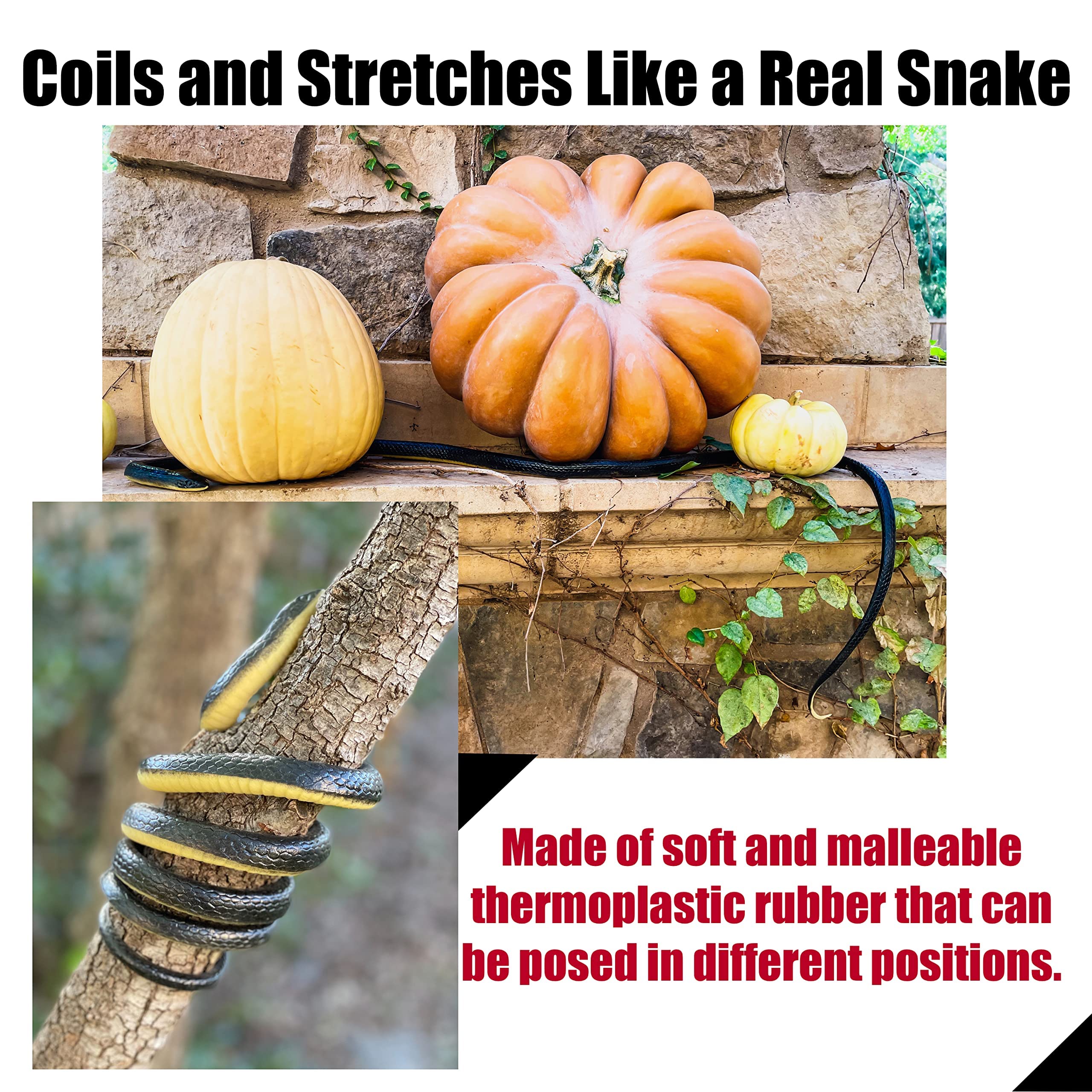FunFamz giant rubber snake, backdrop decor for nature-themed parties.