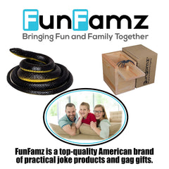 FunFamz practical joke snake, keeps birds away in gardens.