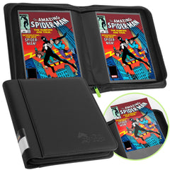 FunGuys comic storage binder front view protects 32 comics with double-sided pockets.