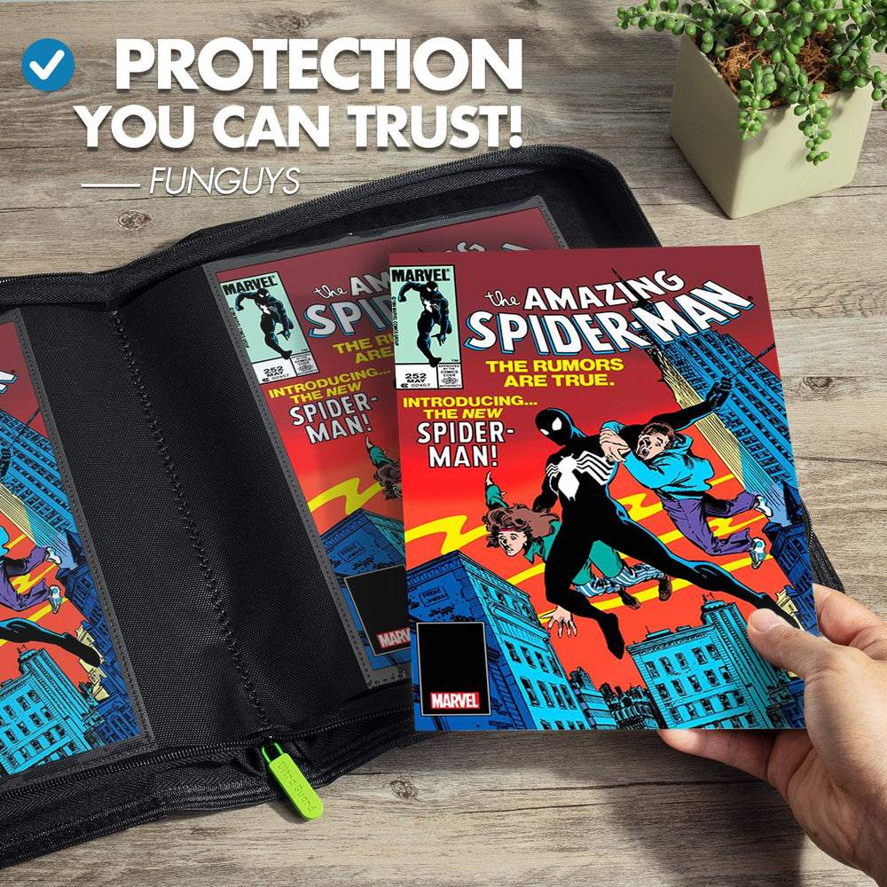 FunGuys binder suede interior protects comics from scratches during handling.