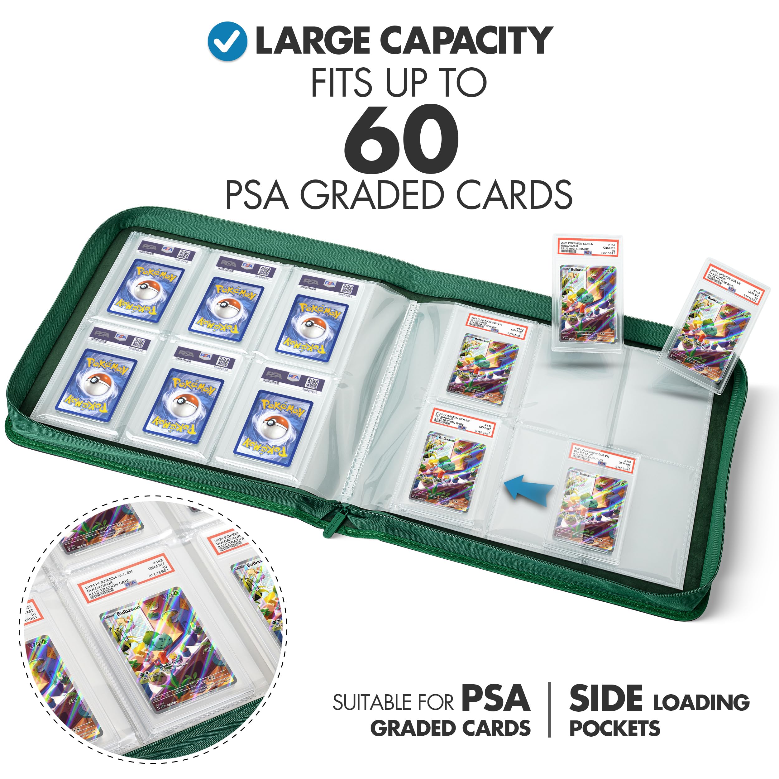 FunGuys binder shows six-pocket pages for organizing up to 60 cards.