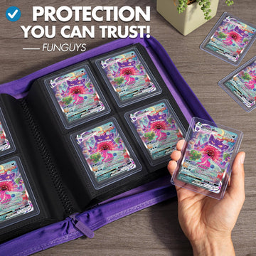FunGuys Toploader Binder 4-pocket pages fit up to 128 top loaders.