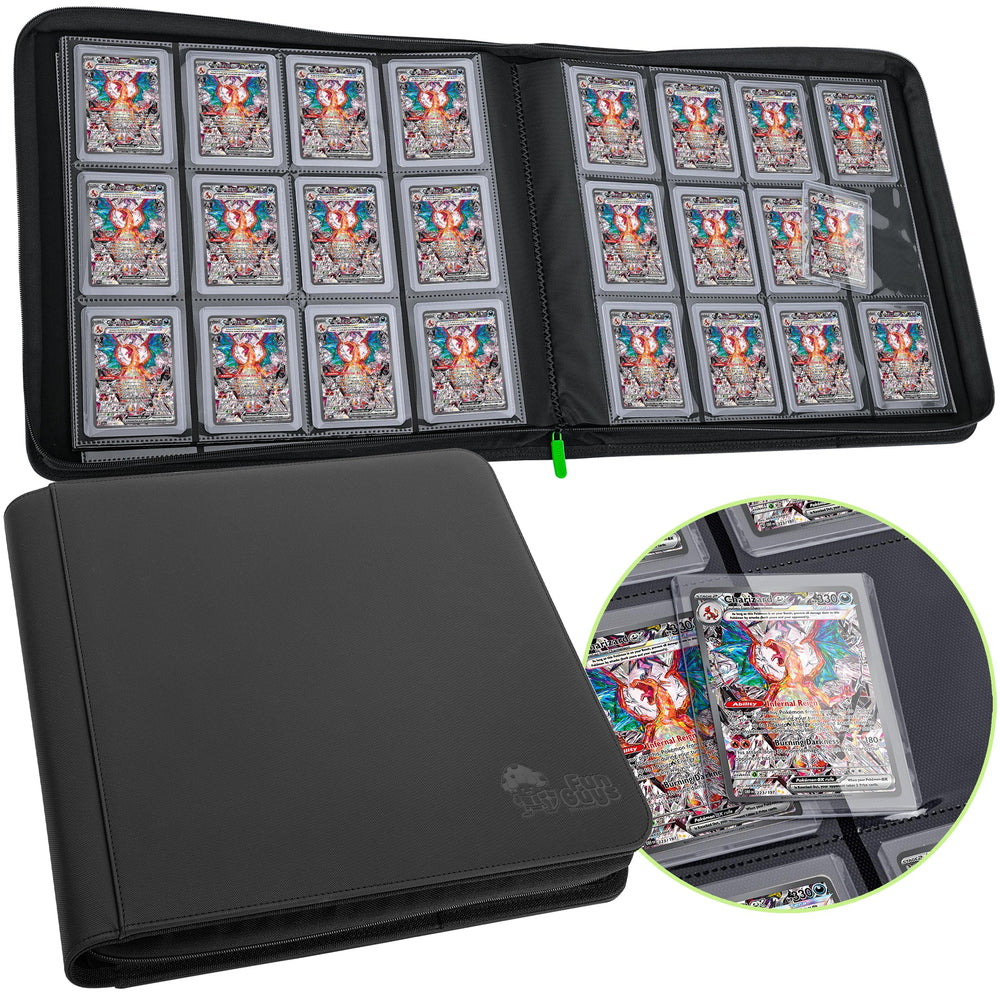 FunGuys Toploader Binder exterior shows water-resistant shell for on-the-go protection.